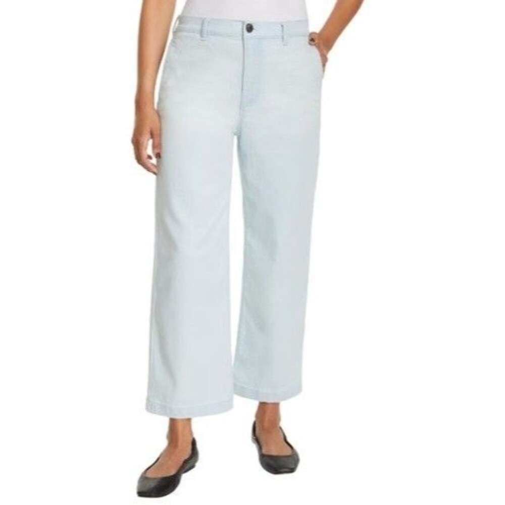 Ella Moss Women's Wide Leg Crop Pant Light Blue Size 2 NWT